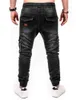 Men High Quality Stretch Jeans Elastic Waist Drawstring Multi-Pockets Sports Pants Hip-Hop Denim Male Casual Jogging Cargo Pants G0104
