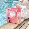 Duffel Bags Women Summer Mesh Beach Bag Женская плечо для плеча с большими возможностями водонепроницаемые полиэфирные карманные кемпинги для пикника по магазинам Bagduffel