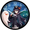 Zegarki ścienne gra Genshin Impact venti klee xiao dekoracyjny zegar studencki projekt hutao keqing postacie o cichym tematyce