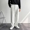 Katı tam bol bol rahat geniş bacak pantolon erkekler için haki siyah beyaz Japon tarzı sokak kıyafetleri büyük boy pantolon adam 220712