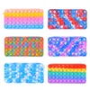 Children Tie Dye Push Bubble Pencil Bag Case Fidget Toy Silicone Rainbow Finger Toys School Pouches Handbag Styles Party Favor Gifts