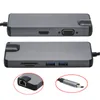 HUBS USB في 1 COMBO USB-C 3.1 TYPE C HUB مع VGA 4K VIDEO HD TF SD READER 1000M RJ45 Ethernet Charging Hubusb HubSusB