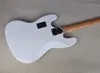 4 Strings White Electric Bass Guitar with Rosewood Fingerboard White Pearl Inlay