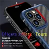 Étuis de téléphone en Fiber de carbone pour iPhone 14 Pro Max, étui de Protection hybride mince et souple avec cadre en TPU souple