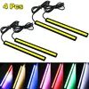 Strips 4Pcs Car LED COB Daytime Running Light Strip DC 12V 17CM DRL Driving Parking Fog Lamp Bar Headlight Waterproof For Truck VehicleLED