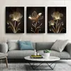 Abstract Golden Flower Plant Picture Wall Poster Modern Style Canvas Målningsaffischer och tryck vardagsrum unik dekoration