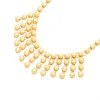 Orecchini Collana Set di gioielli da sposa da sposa Set di bracciali rotondi in oro 24K fine Accessori da damigella d'onore Regali di Natale Orecchini Orecchini