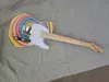 E-Gitarre Regenbogen mehrfarbig St. Ahorn Griffbrett Silber Zubehör Top-Gitarre Unser Shop kann jeden Stil anpassen