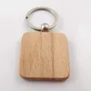 Keychains 100pcs Diy em branco Corrente de madeira quadrada anel esculpido cerca de 40 x mmkeychains forb22