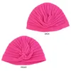 2022 Kvinnor Knit Cotton Ruffle Turban Knutt Stretch Headwrap Soild India Islamic Headscarf Muslim Hijab Headwear Chemo Cap Turbante