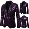 Shiny Gold Sequin Glitter Empelled Blazer Jacket Men Nightclub Prom Suit Blazer Men Costume Homme Stage Clothes for Singers 220801