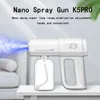 K5PRO 380ML trådlöst Nano Blue Light Steam Spray Desinfection Sprayer Gun USB Laddning Dropshipping 220507