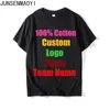 DIY Your like P o or Customized Print Unisex men s T shirts custom text p os clothing ads pure cotton 220616