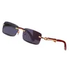 Neue Elastizität-Holzbein-Brillen-Sonnenbrille für Männer, europäische Mode, quadratische Brillenfassung, randlose Brille mit Originalverpackung