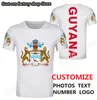 GUYANE t-shirt bricolage gratuit sur mesure nom numéro gars t-shirt nation drapeau pays gy république collège imprimer p o vêtements rouges 220616