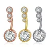 Diamant Dangle Belly Bars Nombril Cloche Bouton Anneau Cristal Fleur Forme Corps Bijoux Nombril Piercing Anneaux