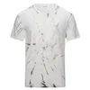 Camisetas masculinas de verão, letra de impressão de camisetas de camiseta impressão de moda feminina manga curta imprimindo gradualmente camisetas de camisetas casuais tee