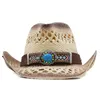 간단한 서양 카우보이 모자 손으로 만든 해변 펠트 펠트 햇살 밀짚 모자 남자 여자 모자 유니스경 중공 낚시 모자