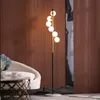 Lâmpadas de piso moderno lâmpada de ouro de ouro moderno baile de vidro branco nórdico quarto de quarto leve G9 Night Reading Lightfloor
