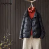 LAGABOGY 2022 NYA KVINNOR KORT VITA DACK DOWS KVINNA LOOK Ultra Light Windproof Parkas Casual Puffer Jacket Outwear L220730