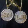 Iced Out Gold Plated Full CZ Custom Name Letter Pendant Halsband Mens Hip Hop Bling Jewelry Gift med 10mm 20 -tums kubansk kedja
