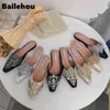 Slipper Bailehou ręcznie robiony buty perłowa kobieta koralika sznur Muły Muły na zewnątrz slajd lady letnie sandał 220622