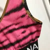 Set di tute leopardate rosa Gilet sportivi da donna Pantaloni Lettere di lusso Sling Vest Summer Sexy Set di due pezzi elastici