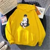 Kvinnors hoodies tröjor harajuku kvinnor jujutsu kaisen anime tryck unisex pullover tröja söt hund och fushiguro megumi hoodywomen '