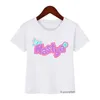 T-shirt Voor Meisjes Mooie Als Nastya Cartoon Print Kawaii Baby Tshirst Mode Esthetische Witte Korte Mouwen Tops 220620