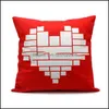 Federa per cuscino Forniture per biancheria da letto Tessili per la casa Giardino Sublimazione Blank Moon Star Federe Rosso Morbido Federa per la casa Love Heart Men Wom