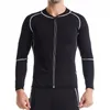 Heren Body Shapers Heren Saunapak Neopreen Zweetjack Workout Gewichtsverlies Lange mouw Taille Trainer Shaper Met Rits OndershirtHeren