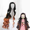 Anime Demon No Nezuko Wig Long Heat Hair Canthetic Hair Perucas Cosplay Complay و Bog Cap L220802