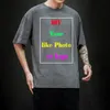 DIY Your Like P O of Print Summer Fashion T -shirt Heren Oversized Hip Hop Korte Mouw Casual Cotton Streetwear Top 220616