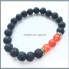 P￤rlstr￤ngar lava rock sten p￤rlor armband charm naturlig turkos tiger ￶gon mode smycken hantverk m￤n chakra vipjewel vipjewel dh9xb