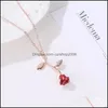 H￤nge halsband h￤ngsmycken smycken vintage delikat handgjorda legering r￶d rose blommor halsband sk￶nhet colorf charm dhohu