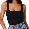 Canotte da donna Camis Fitness da donna Strappy Doppio strato Casual Top Allenamento O Crop Canotta senza maniche Camicetta nera Sleep Top WomenW