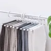 5 in 1 Magic Trouser Rack Hangers Stainless Steel Folding Pant Rack Tie Hanger Shelves Bedroom Closet Organizer Wardrobe Storage 220815