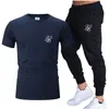 Zomermode Leisure Siksilk Brand Men S Set Tracksuit Sportswear Track Pakken mannelijk sweatsuit korte mouwen T -shirt 2 -delige set 220613