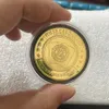 Presentes chinês tai chi preto taoísmo branco sinal antigo oito diagramas de ouro coleção de moedas de moeda cartões de poker com coin cápsula.cx
