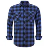 Mens Plaid Flannel Shirt Spring Autumn Male Regular Fit Casual LongSleeved Shirts For USA SIZE S M L XL 2XL 220727