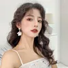 Dangle & Chandelier Korean Statement Pendientes Vintage Earring For Women Fashion White Flower Petal Drop Earrings Party Wedding Jewelry Gif