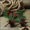 Noel Dekorasyonları Festival Parti Malzemeleri Ev Bahçesi 10 PCS Mini Çam İğne Aksesuarları Hediye Kutusu Dekorasyon Yapay Bitkiler Veya
