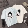 ファッションTシャツの女性春の夏の女の子プリント半袖Oネックコットンスパンデックス女性トップスリムフィットソフトTシャツWGNVTX184 W220422