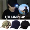 Yuvarlak Kapaklar LED Işık Kap Aydınlık Şapka Düğmeli Pil Beyzbol Açık Barbekü Yürüyüş Balıkçılık Spor Erkekler Kadınlar Casquette Homme