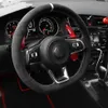 غطاء عجلة قيادة السيارة بالكامل Alcantara مخيط يدويًا لسيارة Volkswagen VW Golf 7 GTI Golf R MK7 VW Polo GTI Scirocco 2015315C