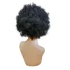 Capelli umani corti da 6 pollici Parrucche ricci afro crespi Parrucca nera naturale fatta a macchina con frangia