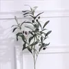 Artificial Vivid Olive Plants Branch Green Leaves Garden Decorations 4 Branches Greenery Home Decor Plants Wreath