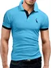 刺繍されたソリッドカラーポロシャツメンズ爆発物Tシャツ男性トップス衣料品男性プラスサイズ220623
