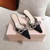 2022 Designer Sandales Femmes De Luxe Talons Hauts Pantoufles En Cuir Bowknot Bonbons Couleur Caoutchouc Jelly Tongs Diapositive De Mariage Rencontres Robe Chaussures