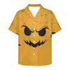 Casual shirts voor heren Halloween Print herenhemd ontwerp 2022 Zomermannen kleding losse vrije mouw v nek shirtmen's mannen's mannen